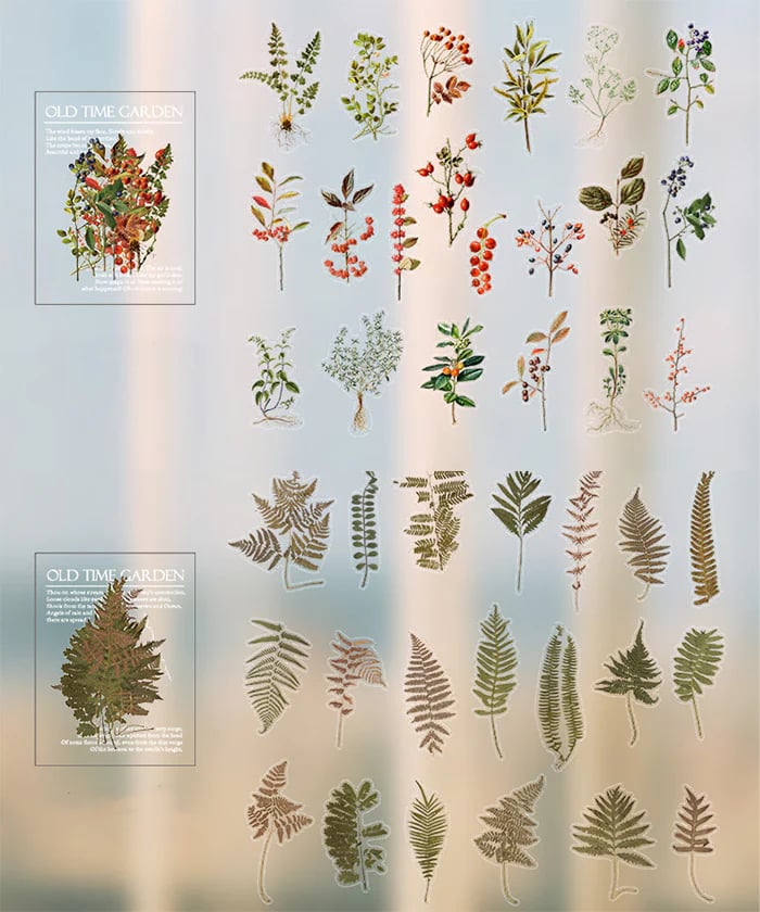 🎁240 Pcs Memory Garden Series PET Stickers Set