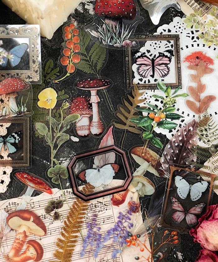 🎁240 Pcs Memory Garden Series PET Stickers Set